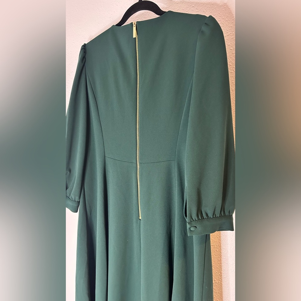 Calvin Klein Forest Green Long Sleeve Dress Size 16 - Picture 6 of 6